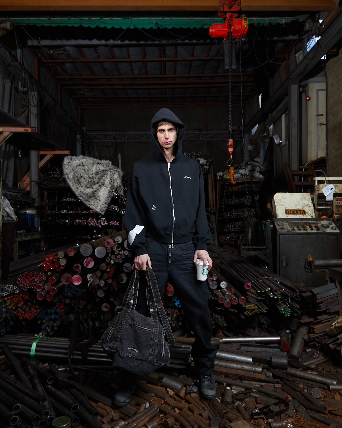 ALLDAY ZIP UP HOODIE - BLACK