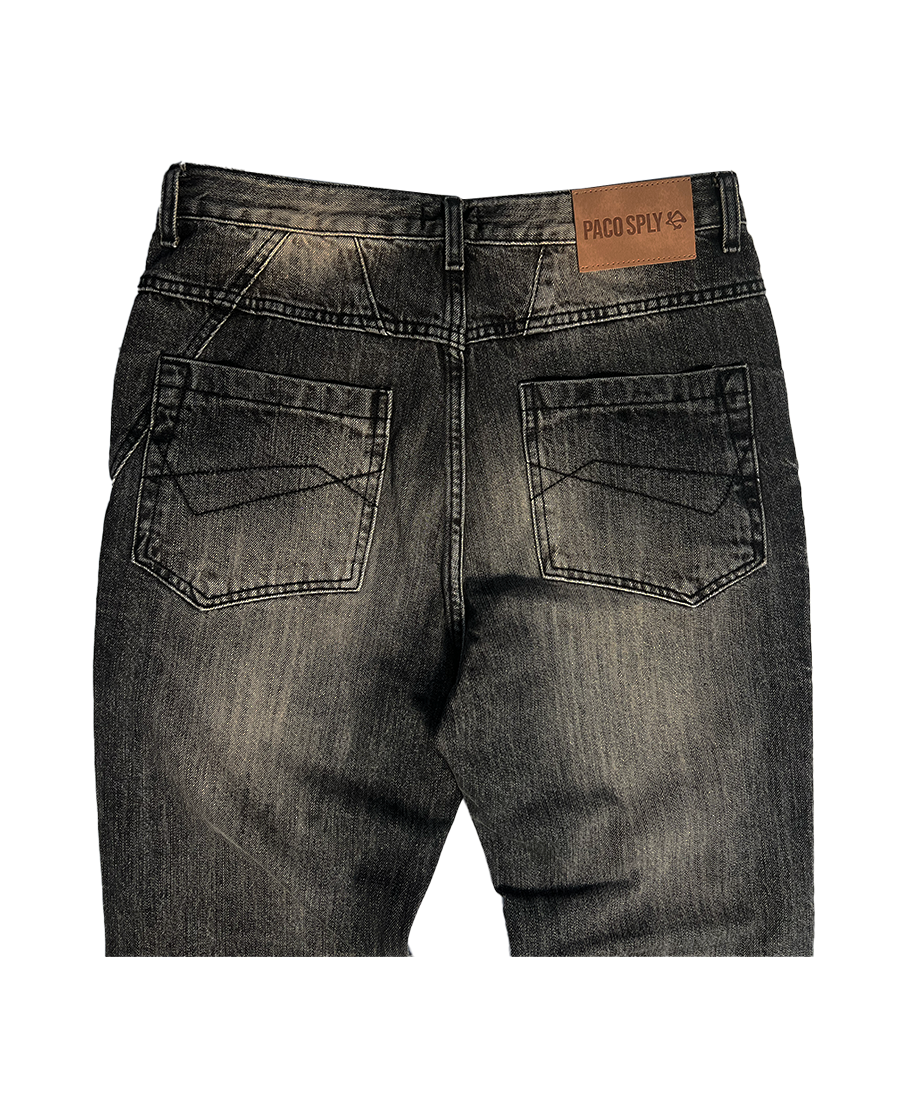 CRUSHED BOOTS JEANS - BLACK