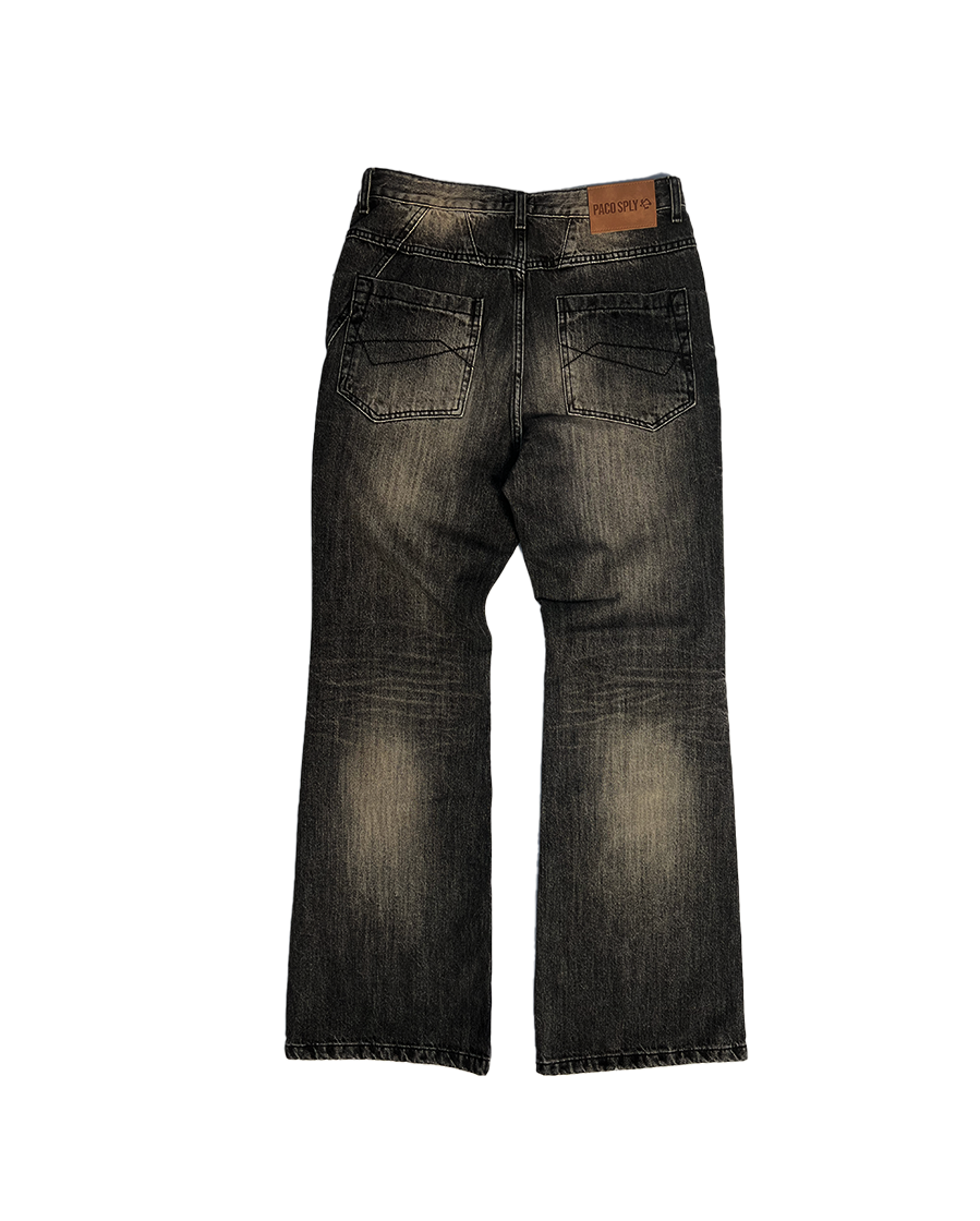 CRUSHED BOOTS JEANS - BLACK