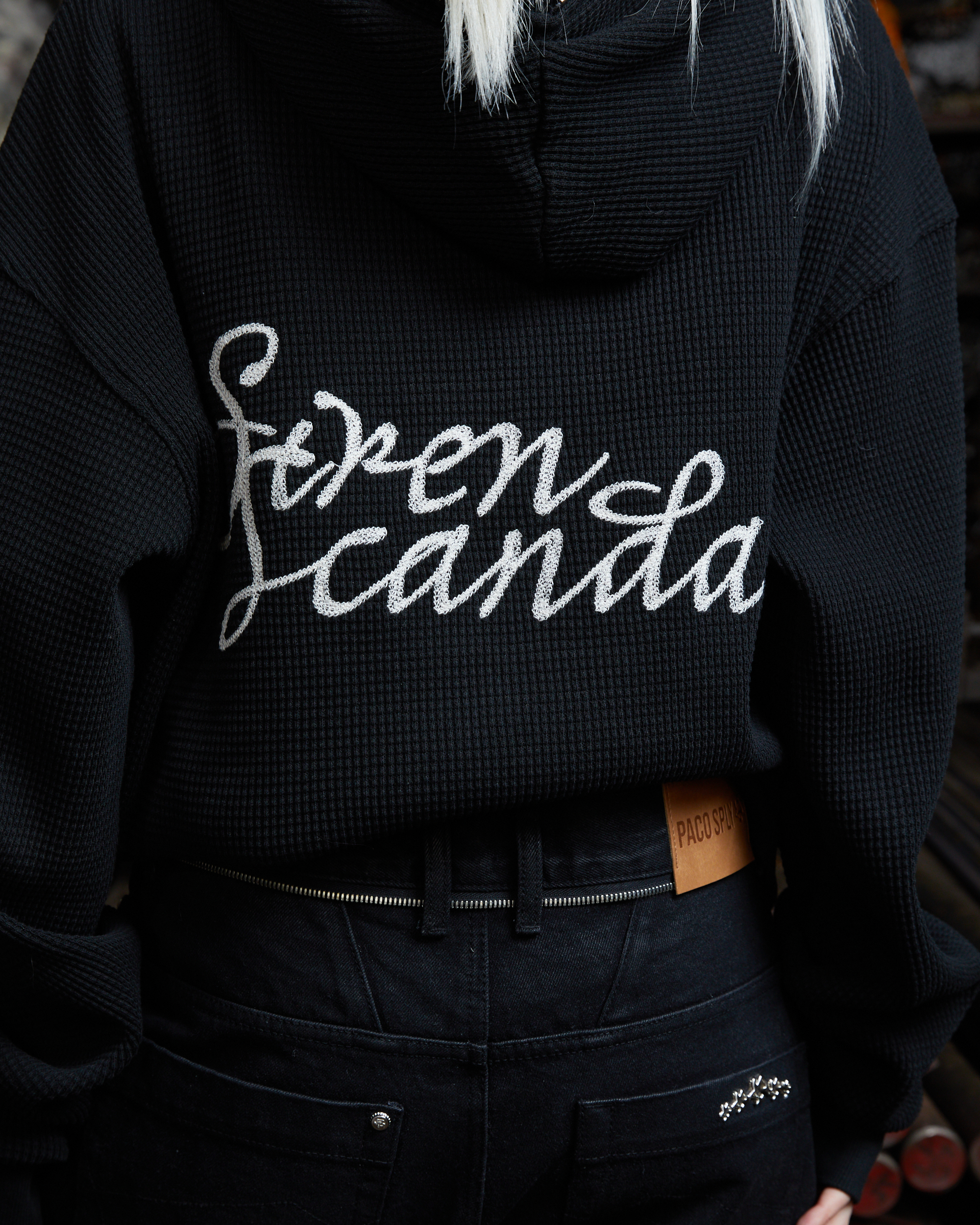 SIREN SCANDAL ZIP UP HOODIE - BLACK
