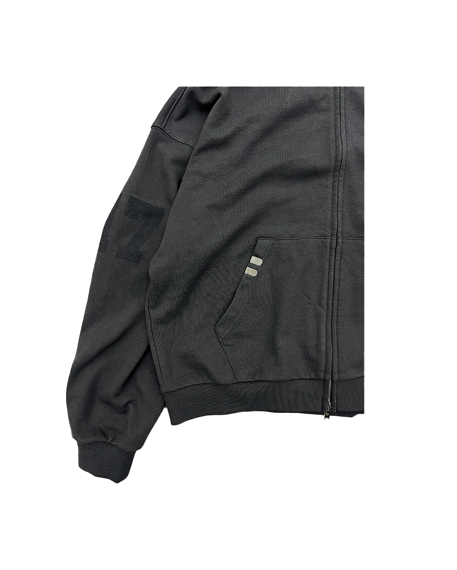 FALLING ANGEL ZIP UP HOODIE - CHARCOAL