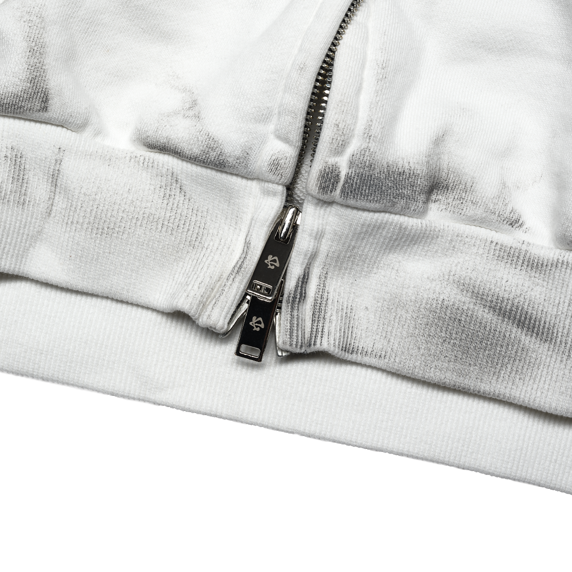 DIRTY FALLING ANGEL ZIP-UP HOODIE - DIRTY WHITE