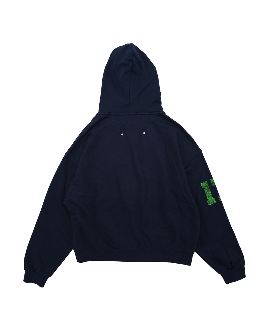FALLING ANGEL ZIP UP HOODIE - NAVY