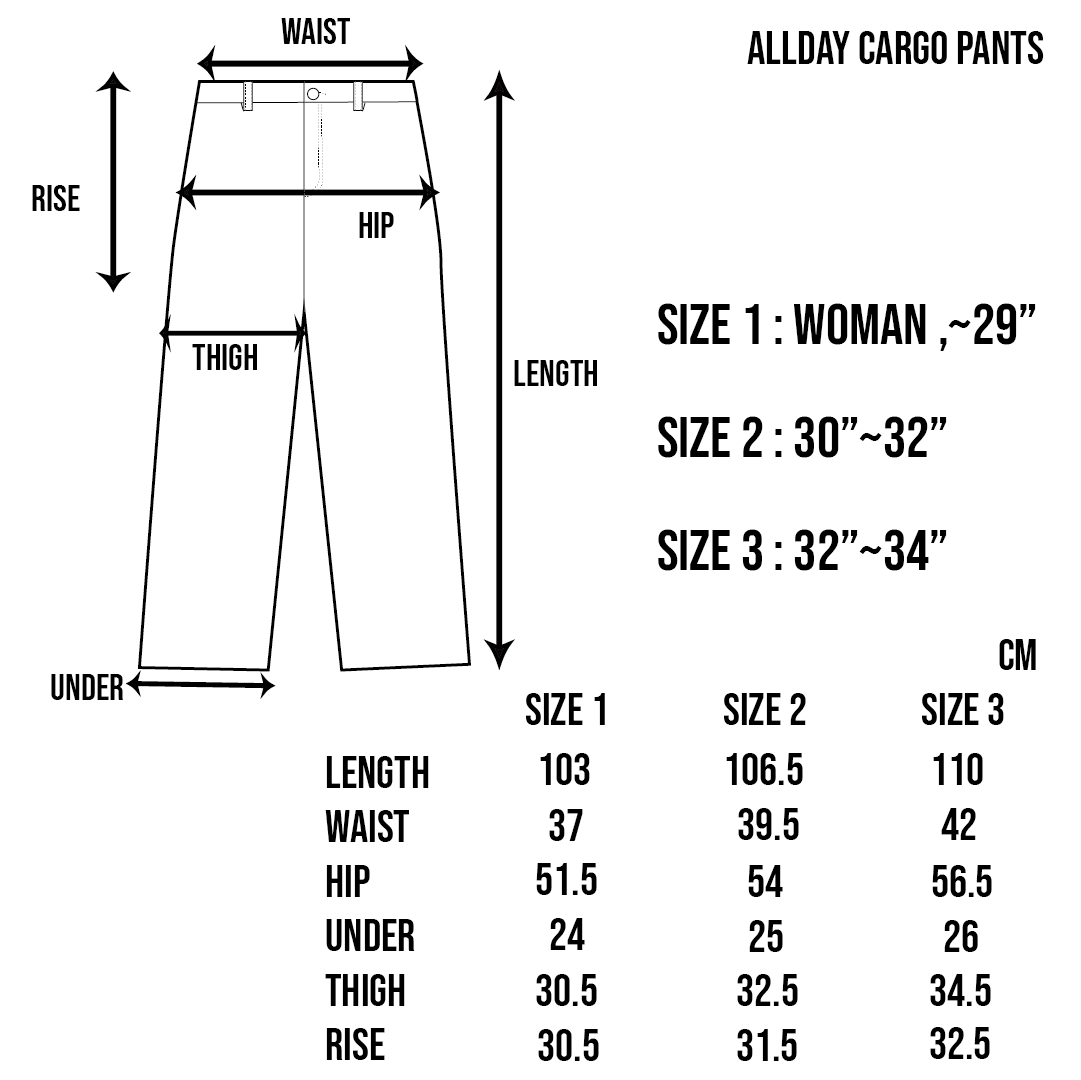 ALLDAY CARGO PANTS - BLACK