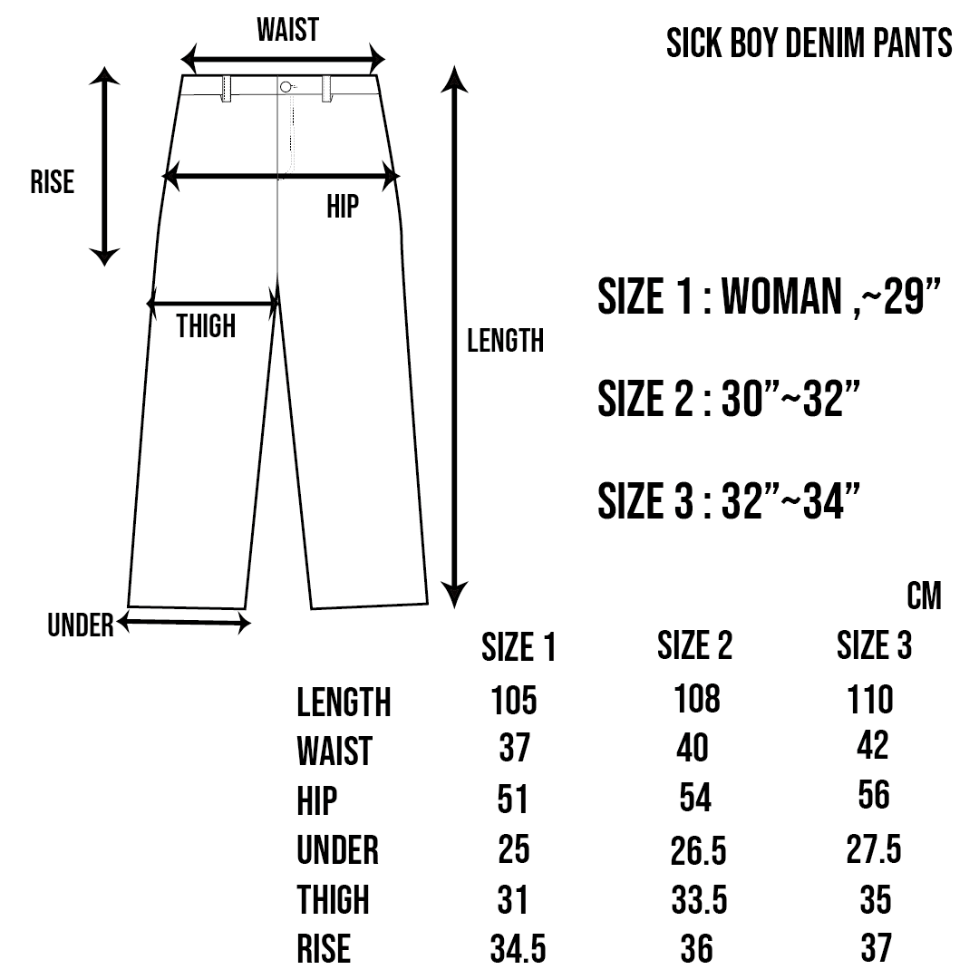 SICK BOY DENIM PANTS - NAVY