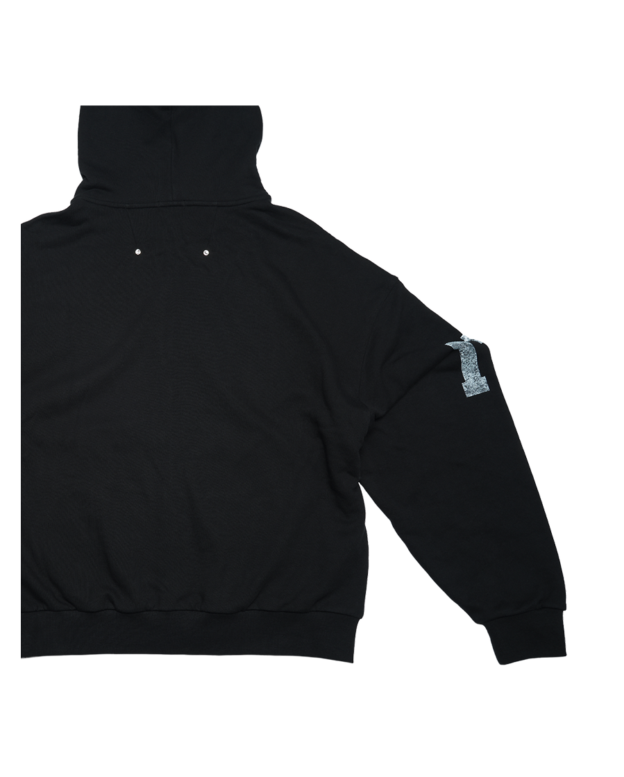 FALLING ANGEL ZIP UP HOODIE - BLACK