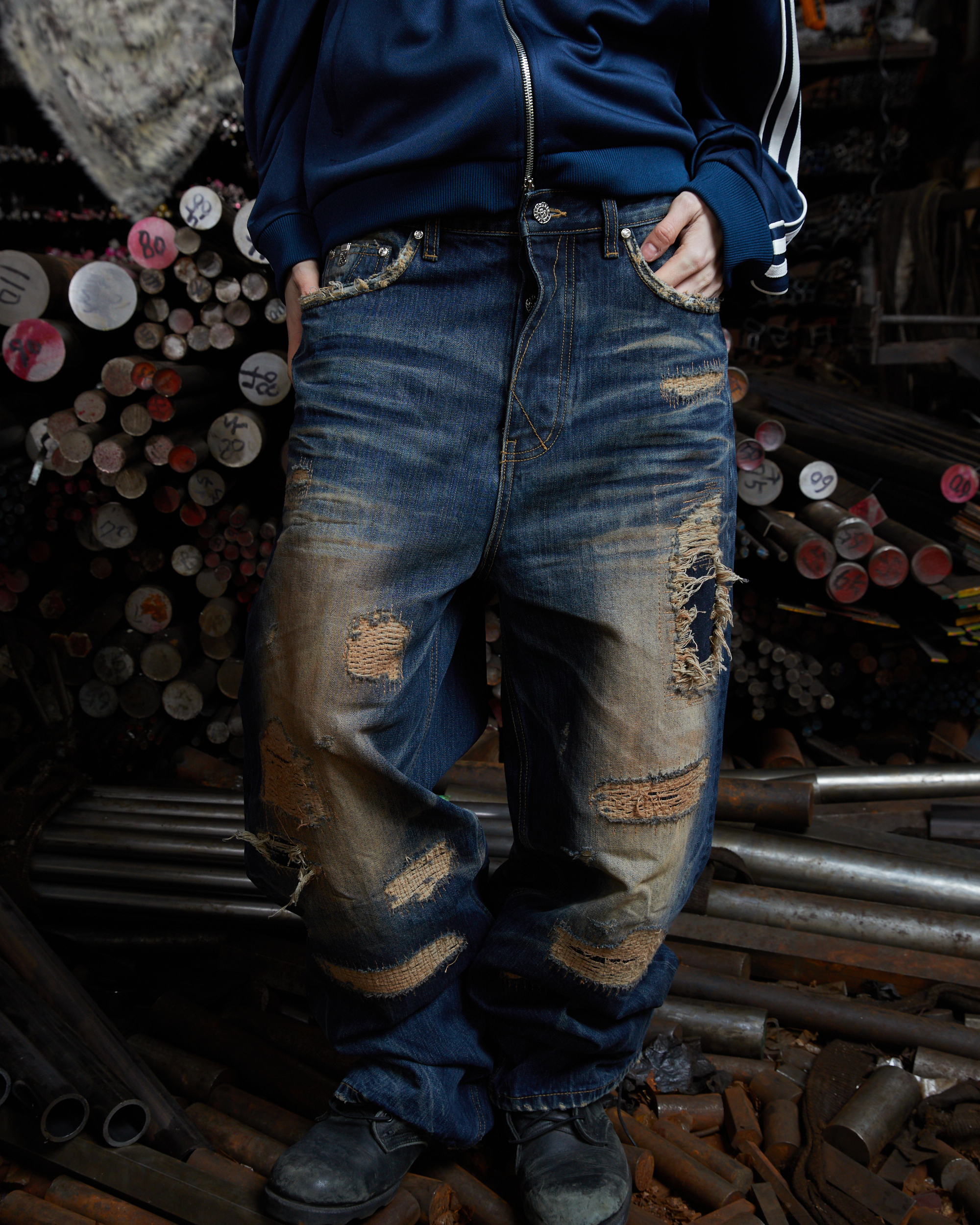 SICK BOY DENIM PANTS - NAVY