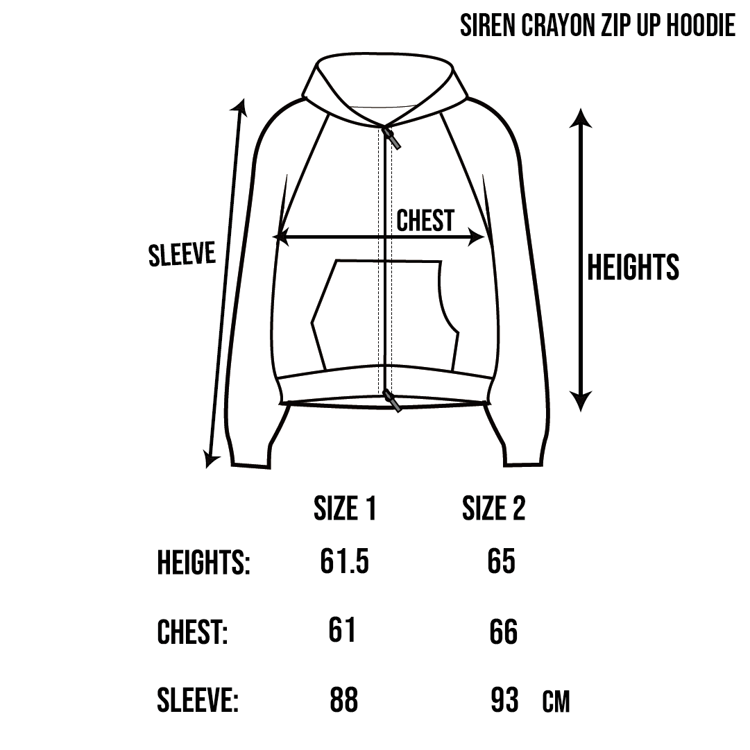 SIREN SCANDAL ZIP UP HOODIE - BLACK