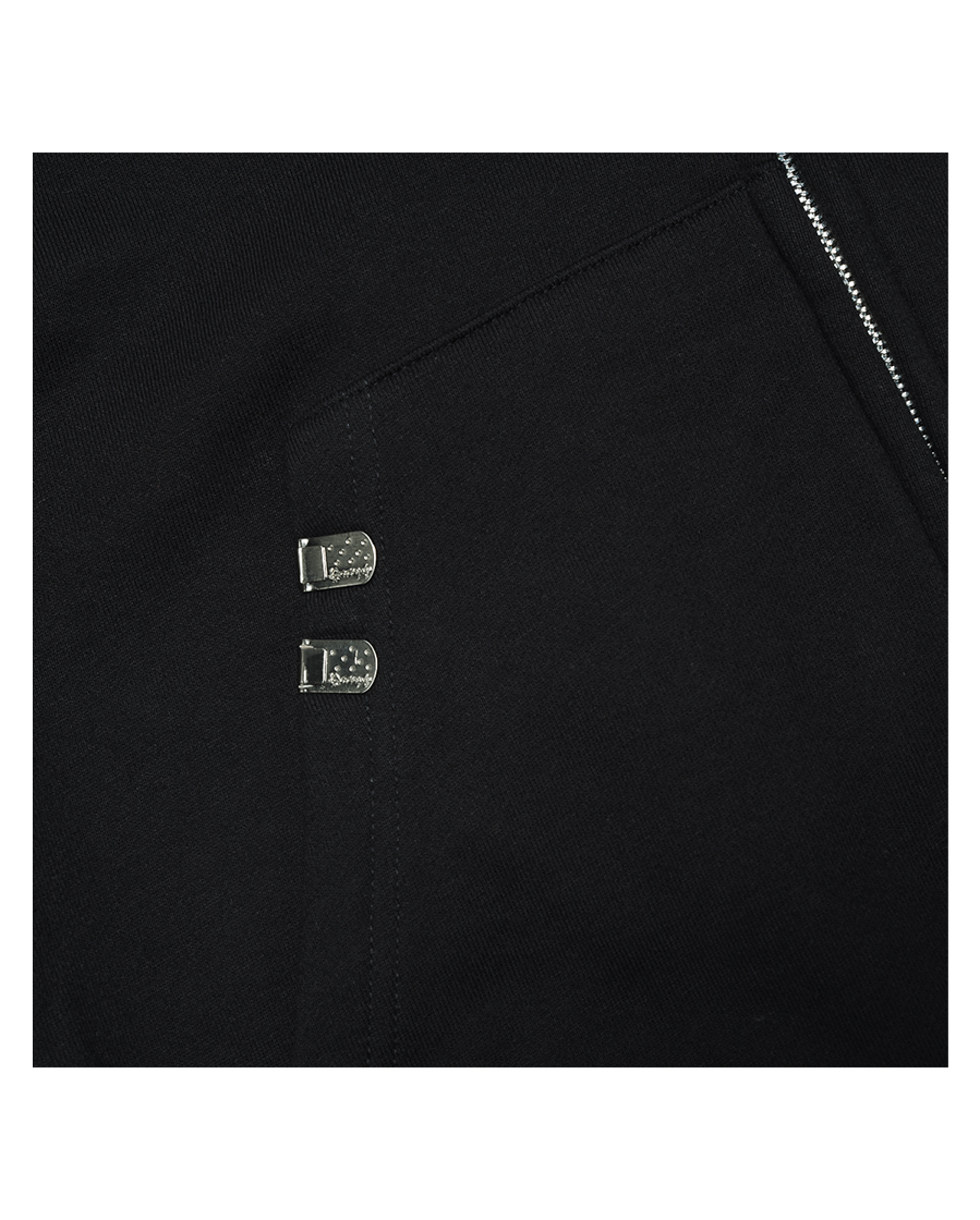 FALLING ANGEL ZIP UP HOODIE - BLACK