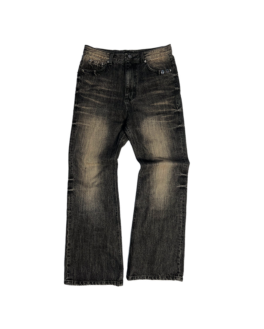 CRUSHED BOOTS JEANS - BLACK