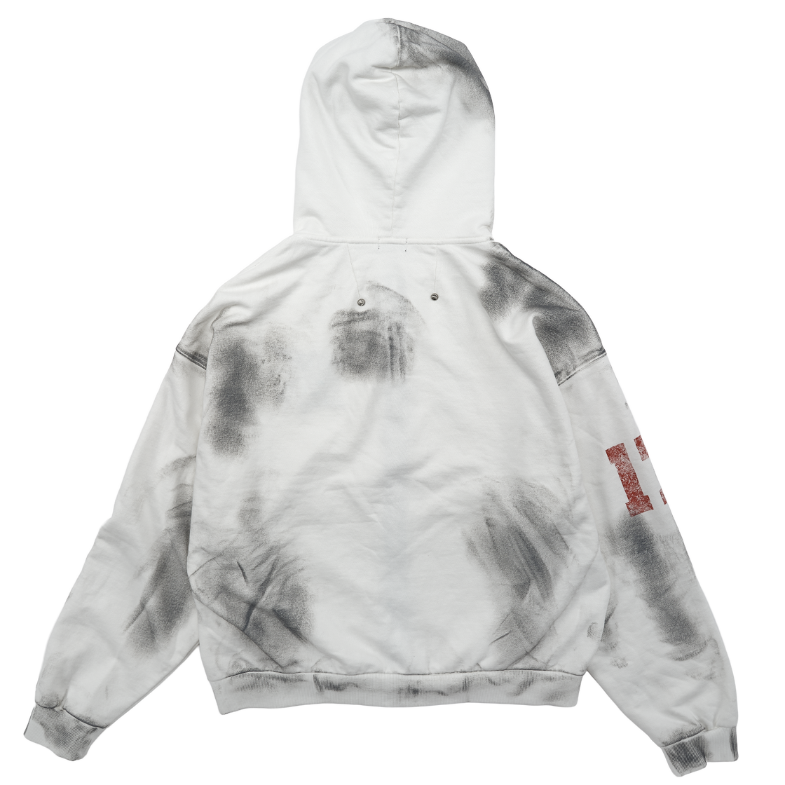 DIRTY FALLING ANGEL ZIP-UP HOODIE - DIRTY WHITE