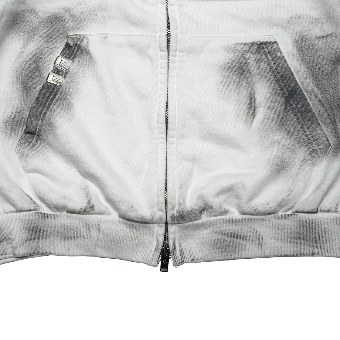DIRTY FALLING ANGEL ZIP-UP HOODIE - DIRTY WHITE