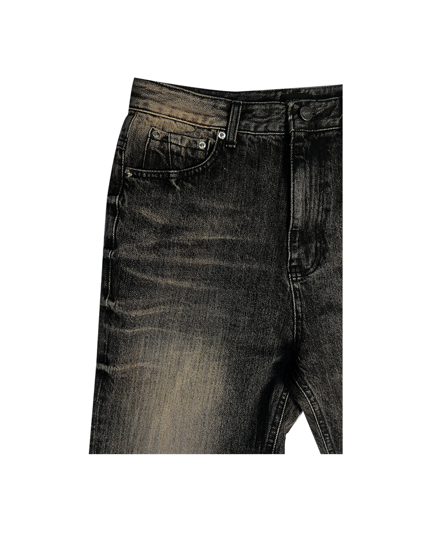 CRUSHED BOOTS JEANS - BLACK
