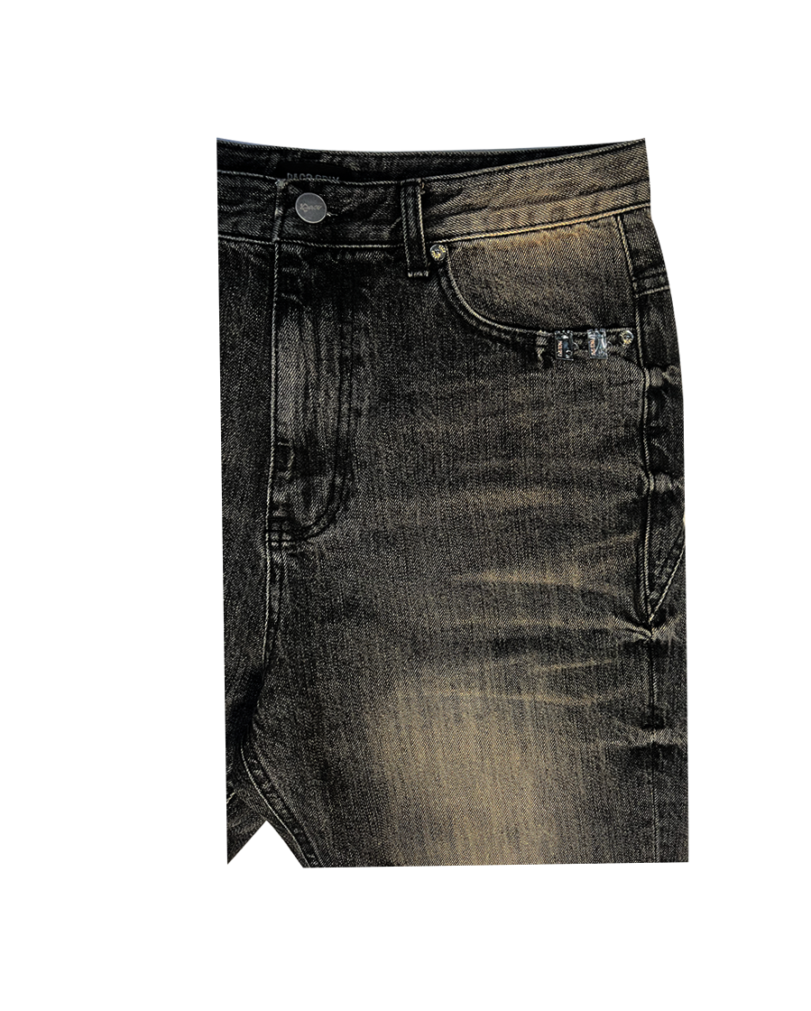 CRUSHED BOOTS JEANS - BLACK