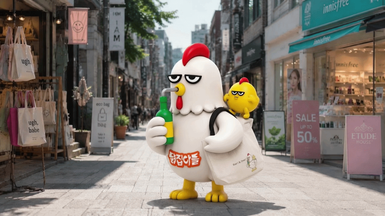 닭집아들 에코백 블랙끈+Bari&Dori