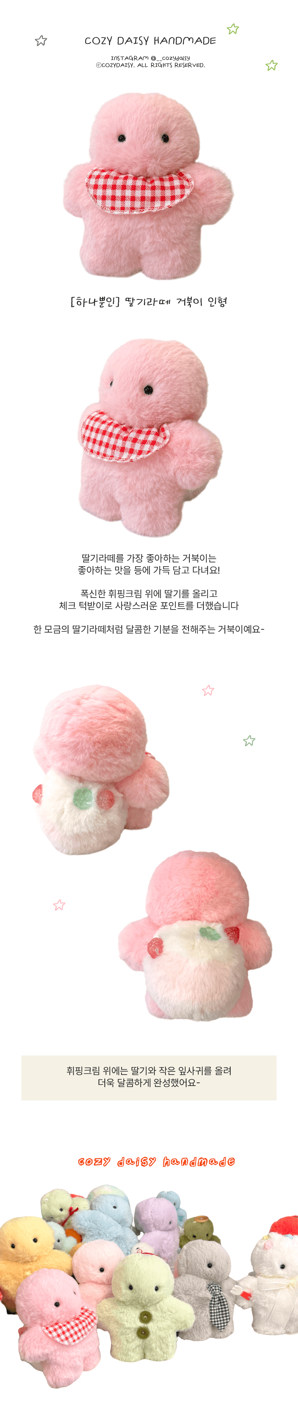 [하나뿐인] 딸기라떼 거북이 인형