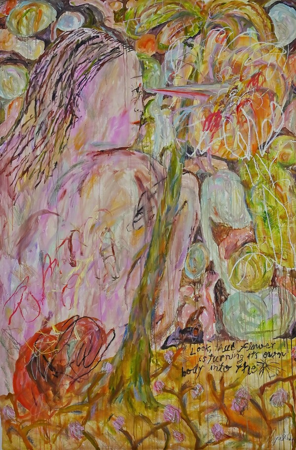 Juli Baker and Summer, The Sunflower, Acrylic on canvas, 220 X 140 cm, 2023. ⓒ Juli Baker and Summer/한세예스24문화재단 제공