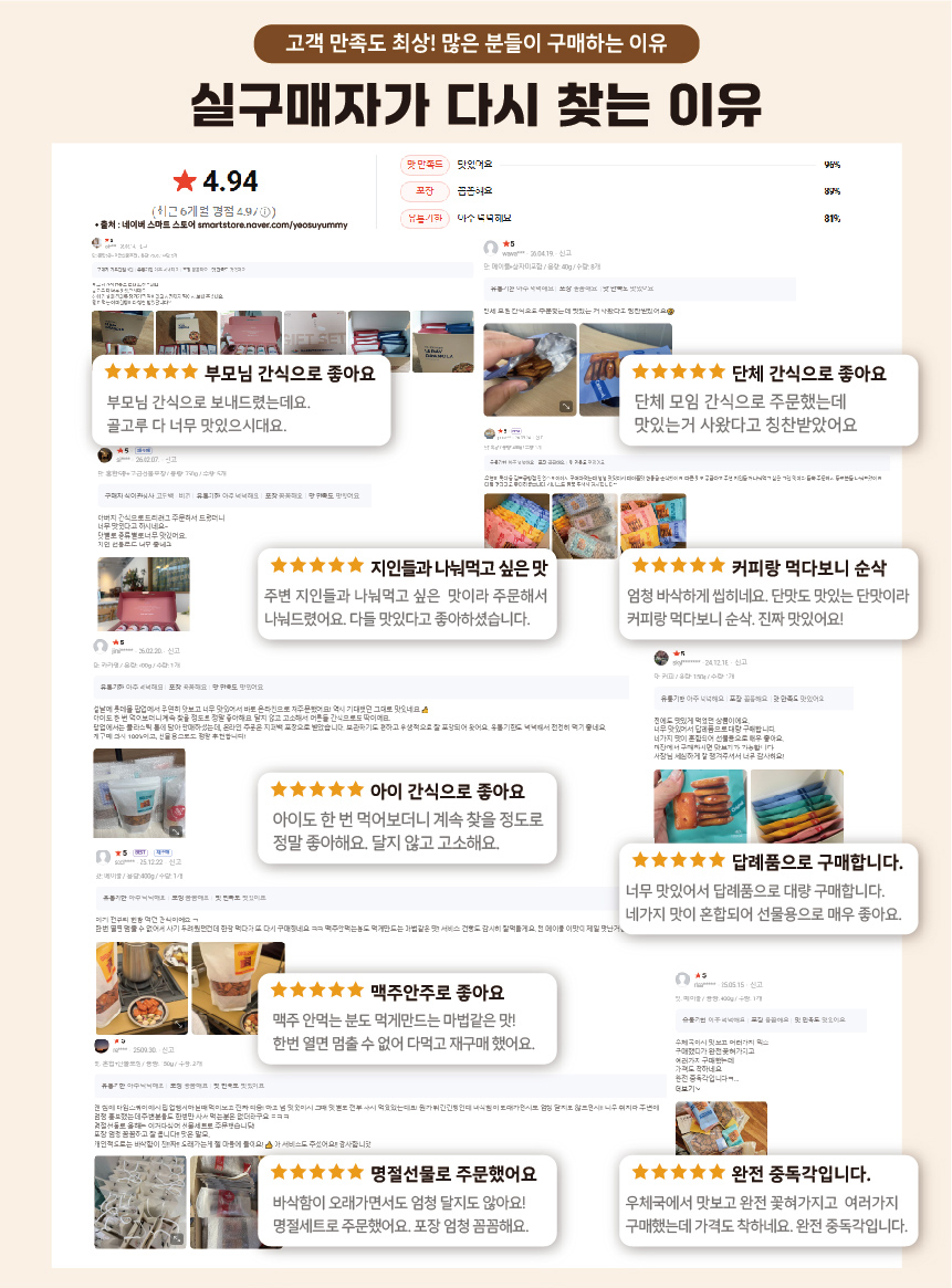 야미건빵 원형통 5종 선물세트 750g