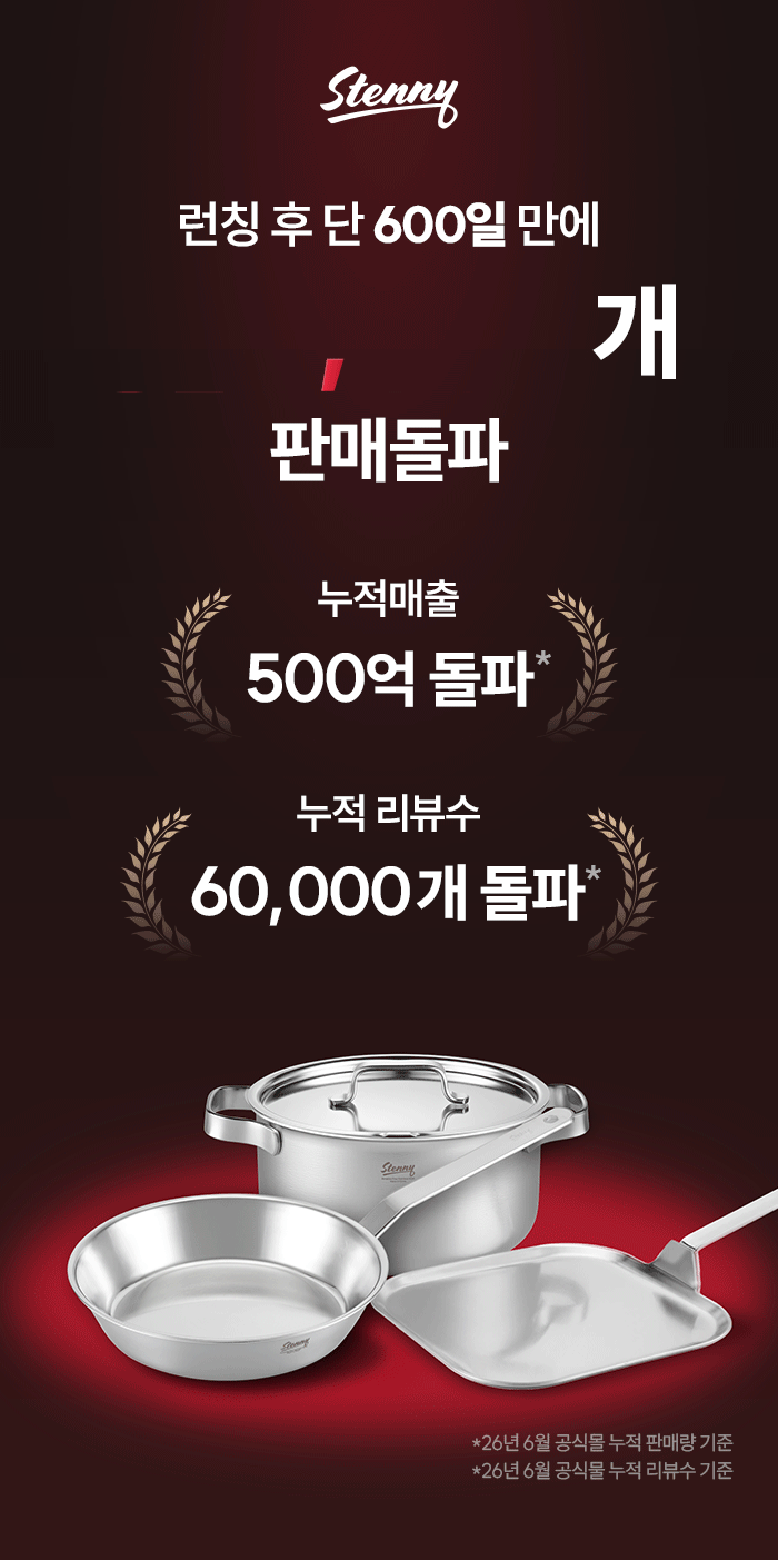 [최화정 Pick!] 스테니 무연마제 통5중 스테인리스 사각팬 28cm
