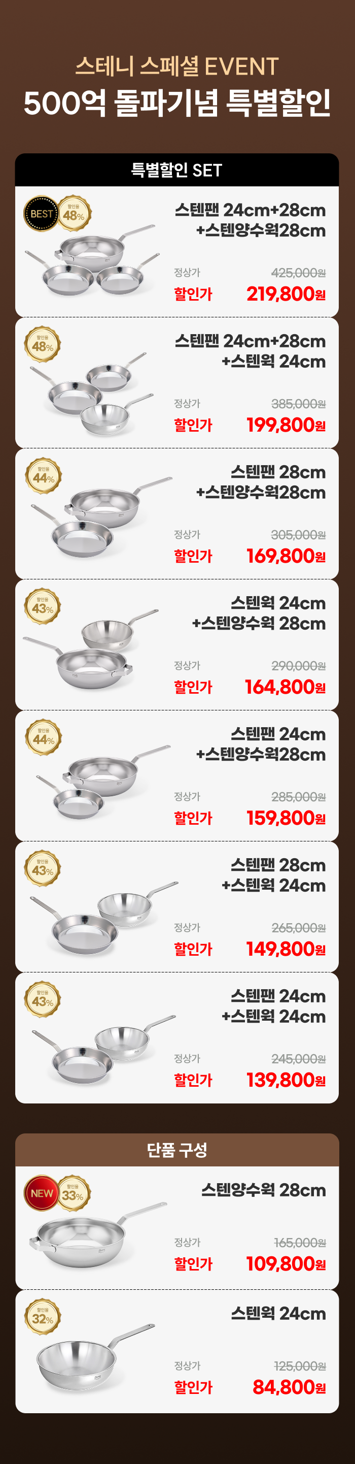 [최화정 Pick!] 스테니 무연마제 통5중 스테인리스 궁중팬 스텐웍
