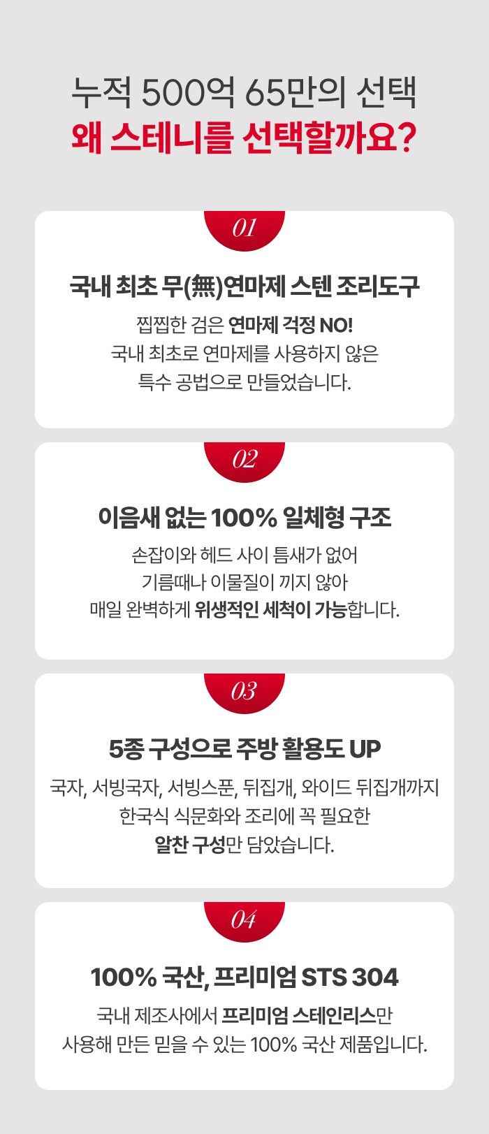 스테니 무연마제 스테인리스 조리도구