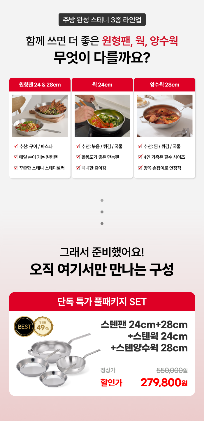 [최화정 Pick!] 스테니 무연마제 통5중 스테인리스 궁중팬 스텐웍