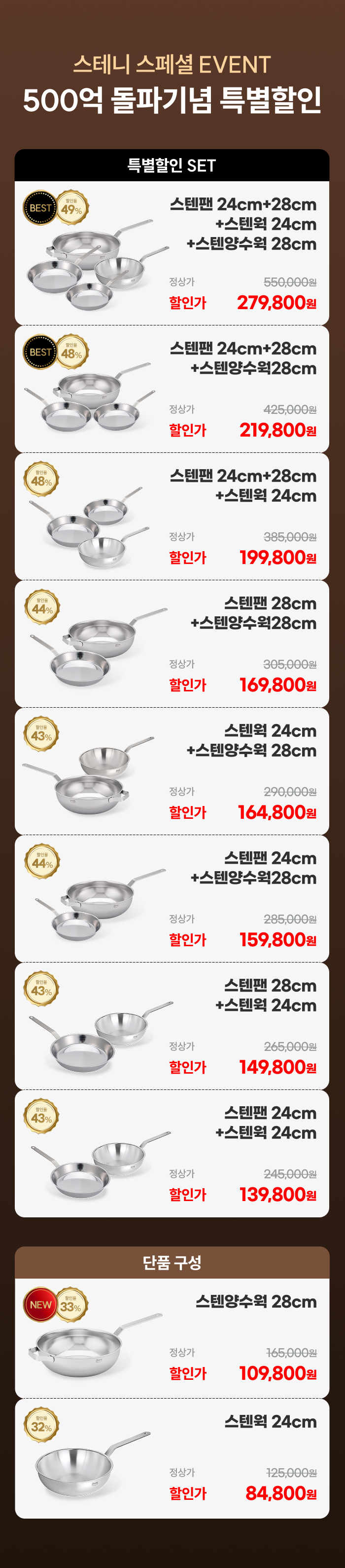 [최화정 Pick!] 스테니 무연마제 통5중 스테인리스 궁중팬 스텐웍