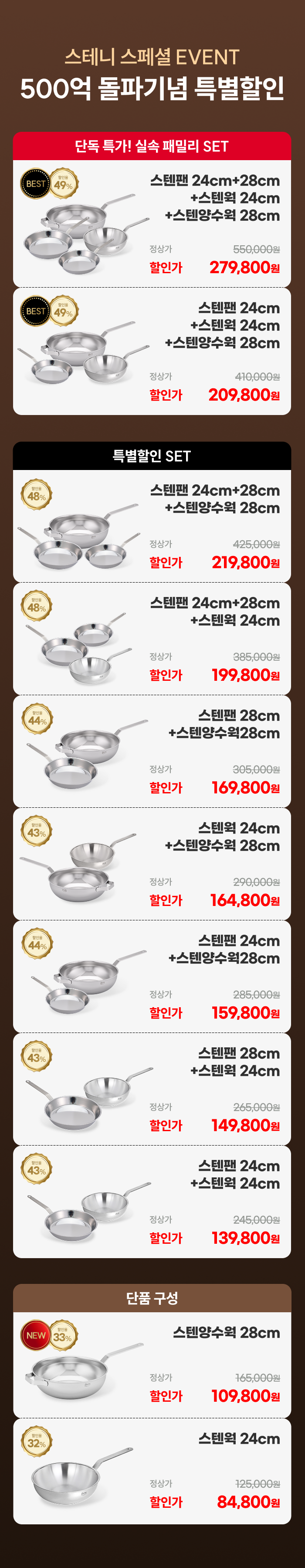 [최화정 Pick!] 스테니 무연마제 통5중 스테인리스 궁중팬 스텐웍