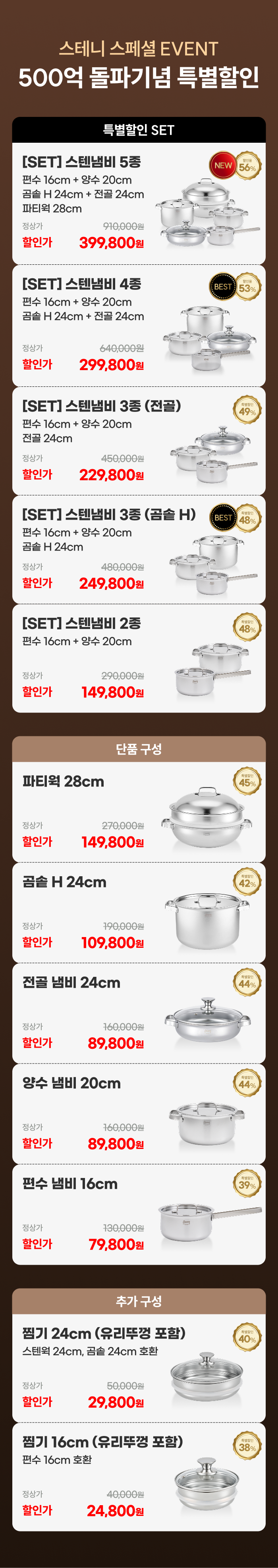 [최화정 Pick] 스테니 무연마제 통5중 스테인리스 냄비