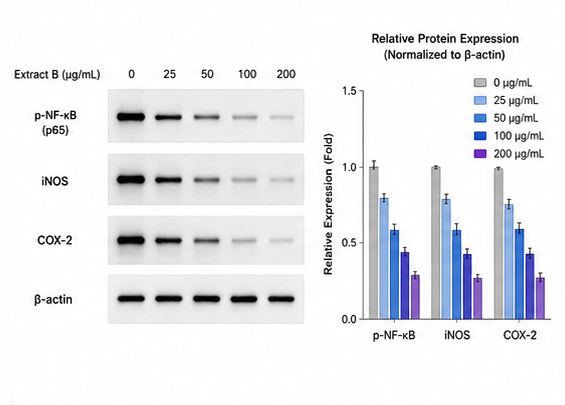 Western Blot 기전 분석 결과 예시