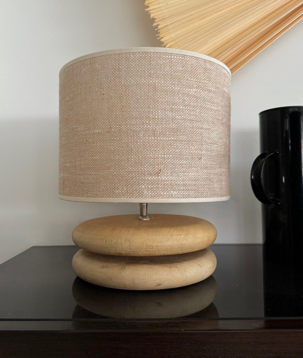 [EDIT] wooden based lamp with handmade linen shade