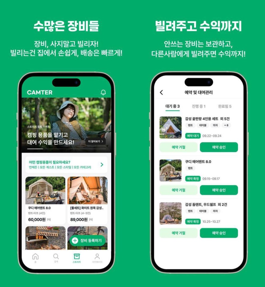 캠터의 수익형 캠핑용품 대여 플랫폼 / 출처=캠터 (IT동아)