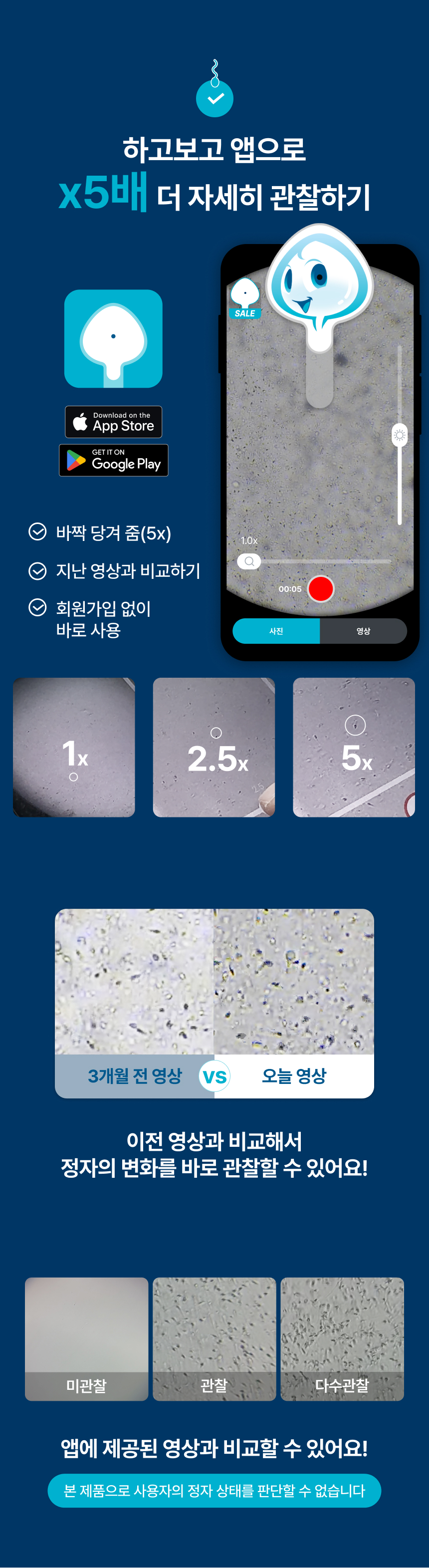 하고보고 정자 관찰기 1세트