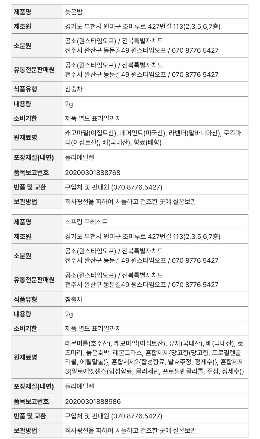 블렌딩 티백 상자(2g x 5개입/혼합형 6개입)