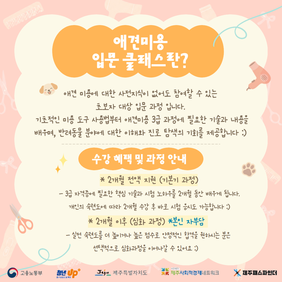 펫 미용 입문 클래스 (3급 과정)