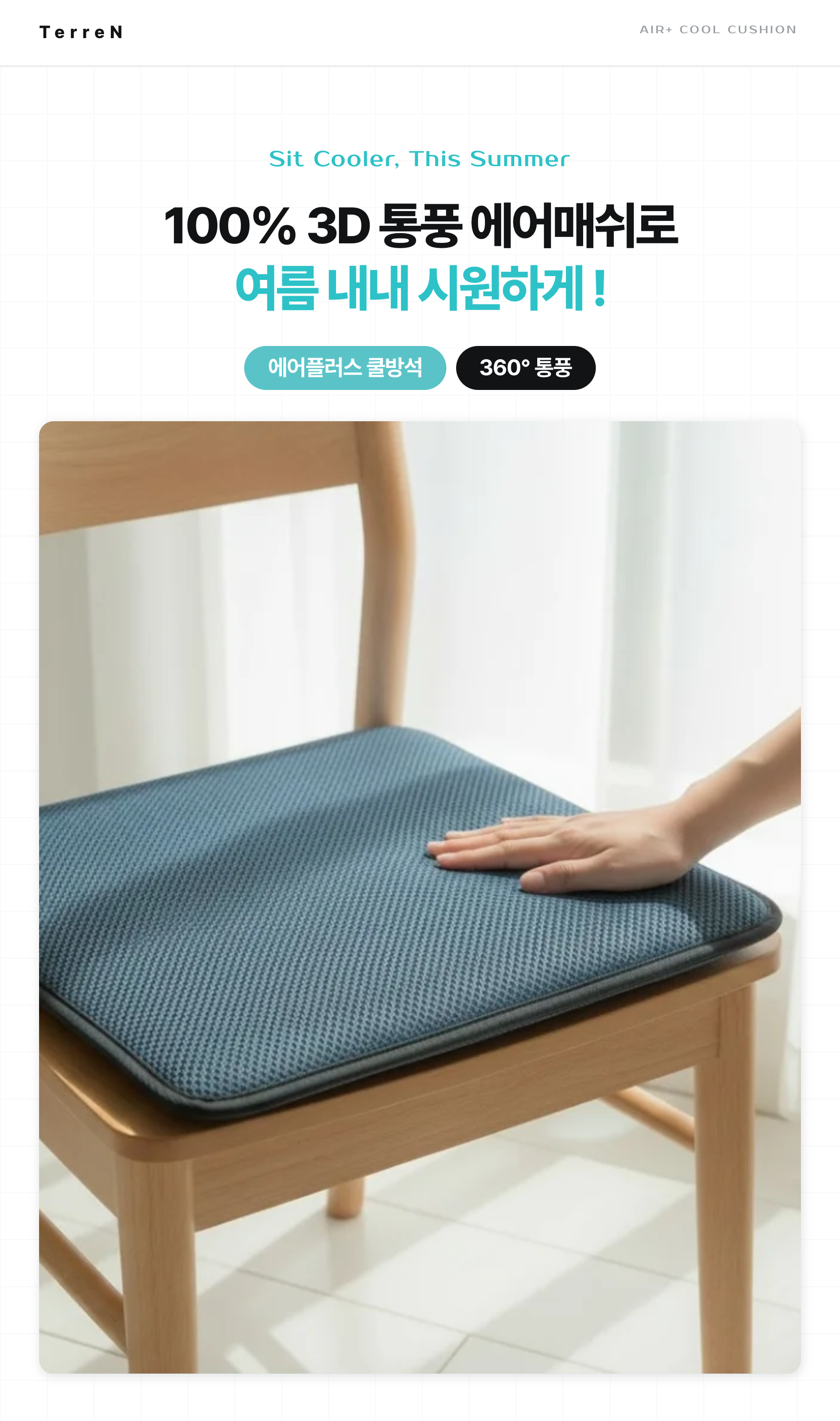 에어플러스 3D 에어메쉬 웰니스 통풍 방석 (사계절/체압분산/물세탁)