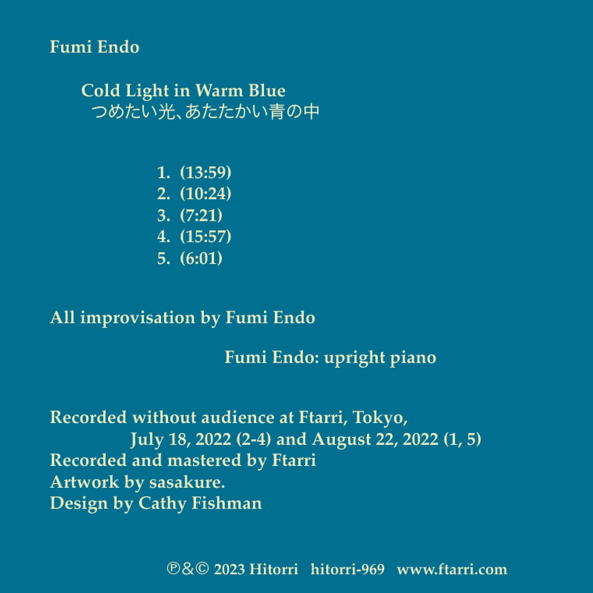 Fumi Endo - Cold Light in Warm Blue (CD)