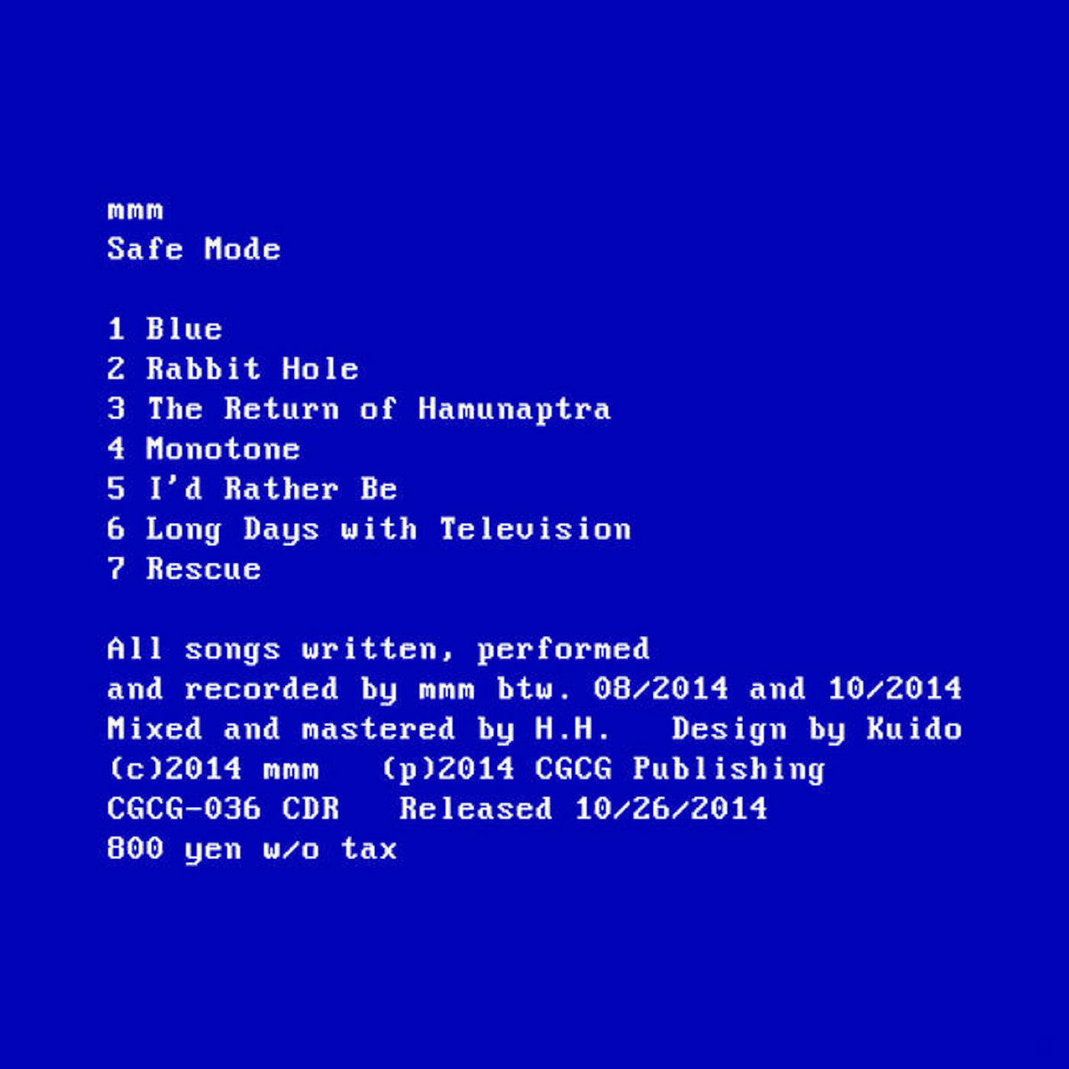 mmm - Safe Mode (CD)