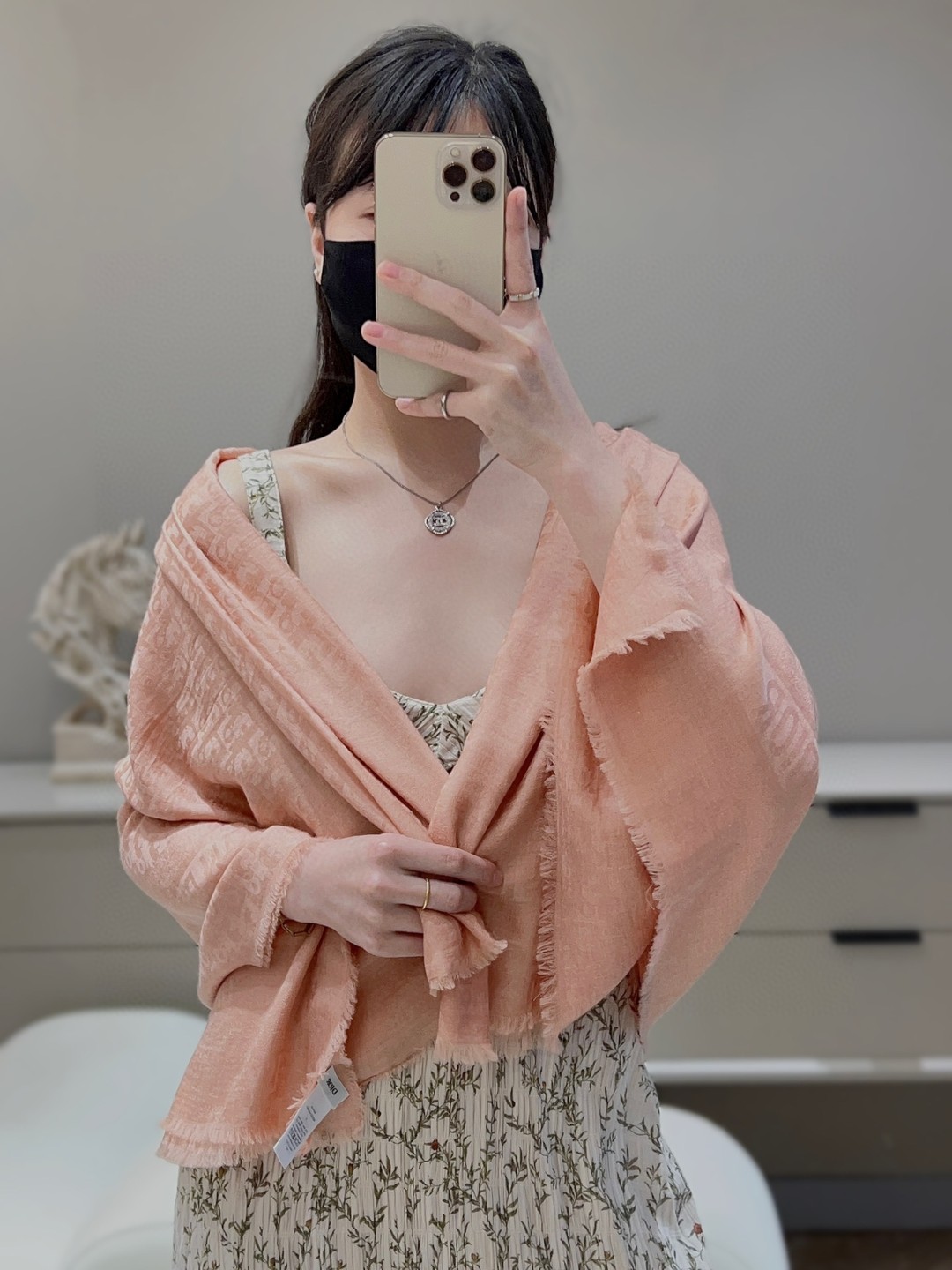 디올 숄 캐시미어 울 실크 판쵸