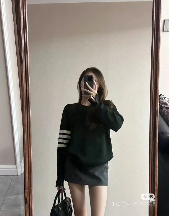 톰브라운 4바 풀오버 블랙니트 남녀공용 스웨터