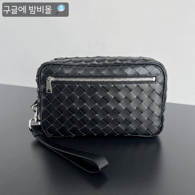 보테가 베네타 인트레치아토 집업 클러치 소가죽 777390