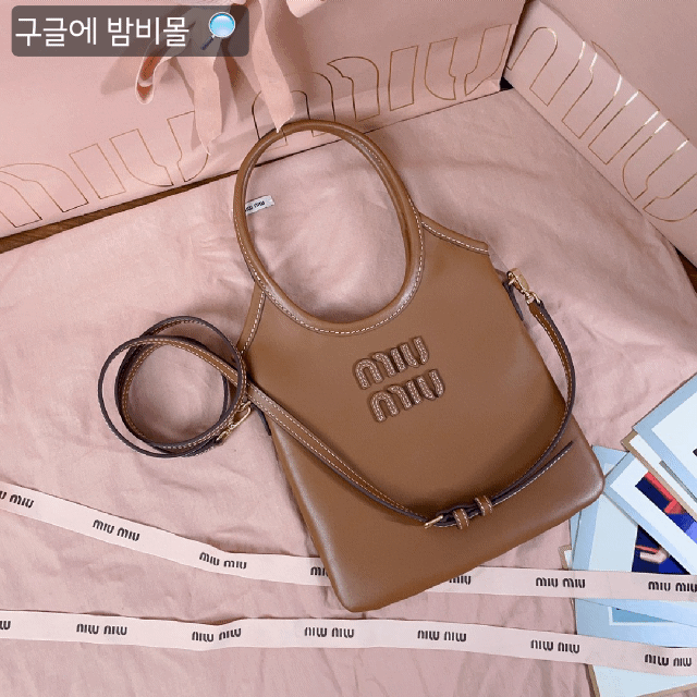 미우미우 아이비 레더 토트백 소가죽 5BA281