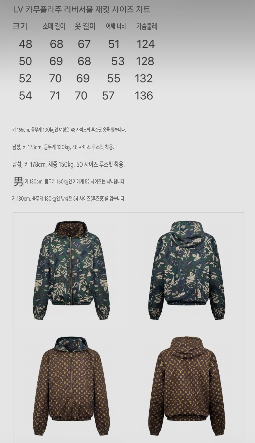 루이비통 모노그램 리버서블 윈드브레이커 바람막이