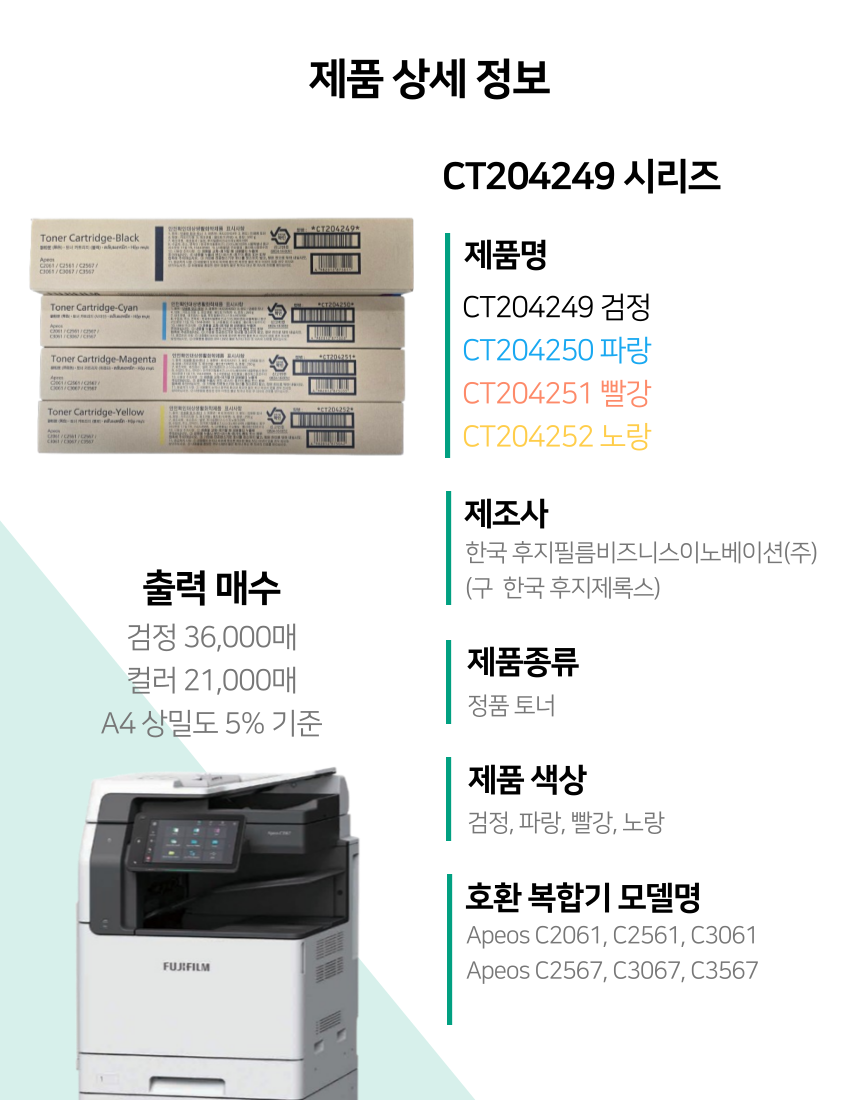 Apeos C2061 C2561 C3061 정품 토너