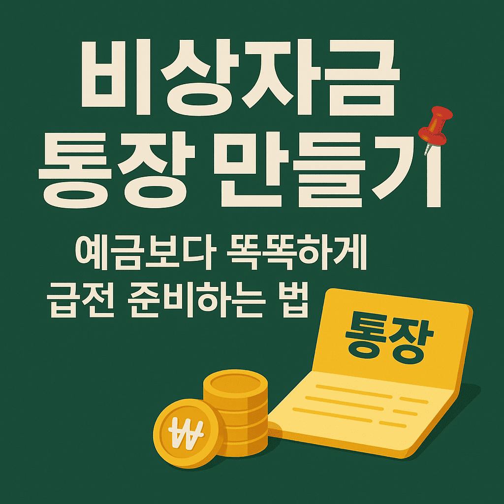 비상자금 통장 만들기📌 예금보다 똑똑하게 급전 준비하는 법 : 금융 꿀팁 & 라이프스타일 인사이트: 현명한 소비와 재테크 전략 가이드