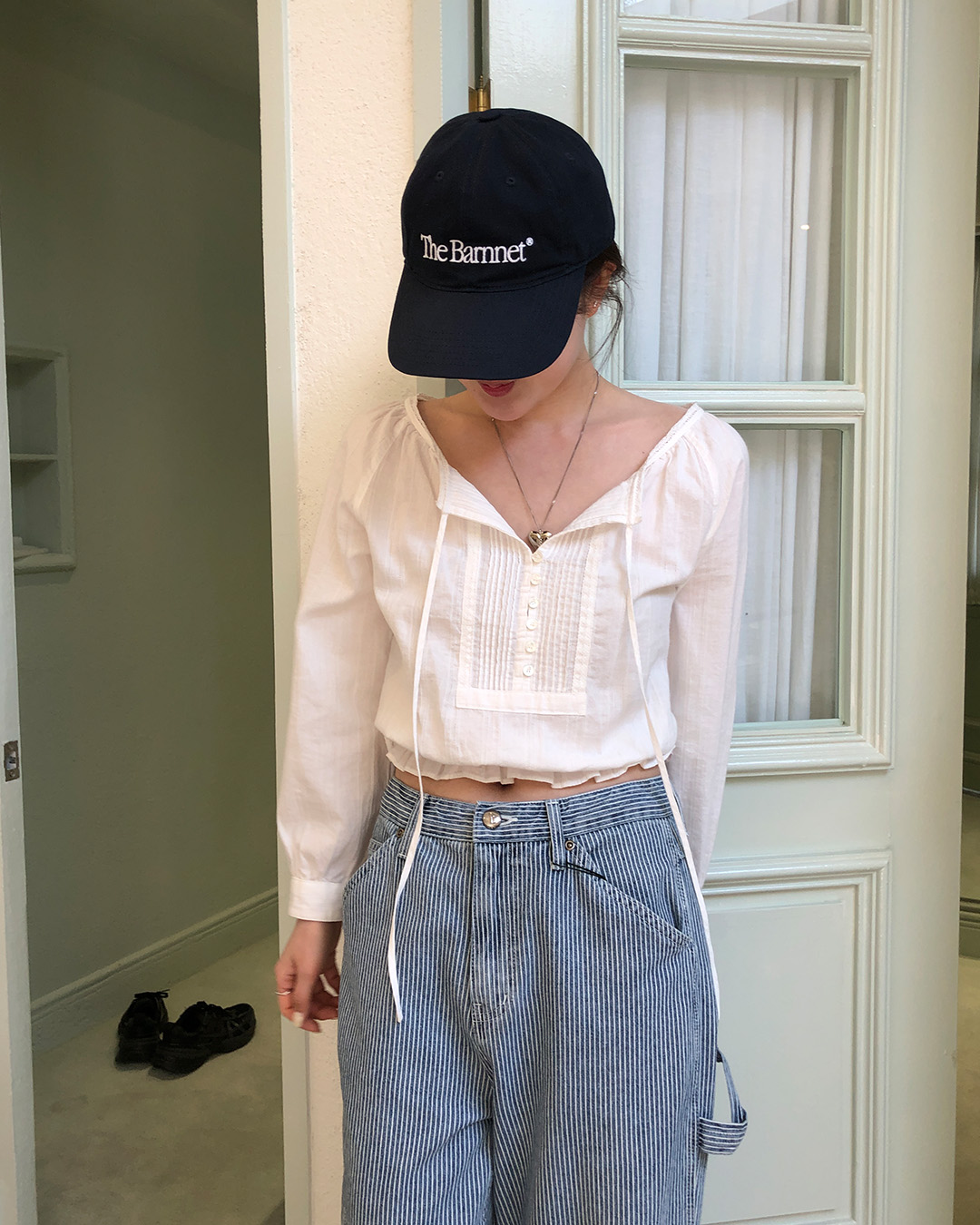 ザ・バーネット ブラウス the barnnet ブラウス シャーリング ロゴ