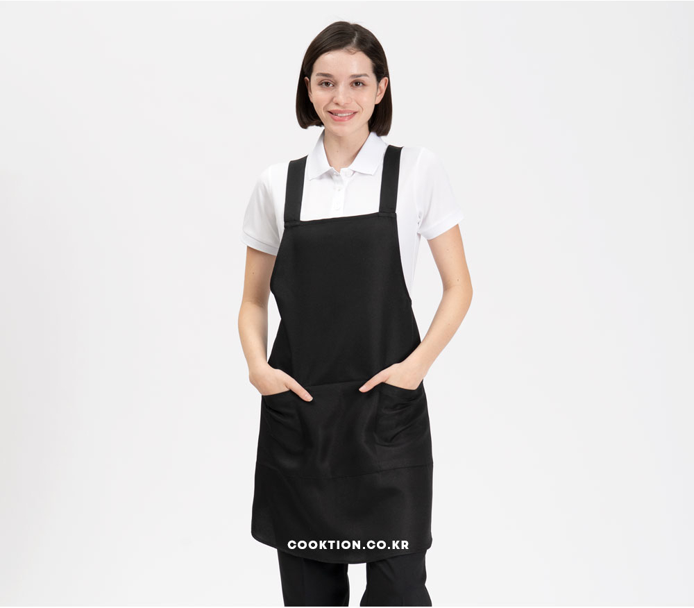 주방 식당에서 매일 입기 좋은 X형 무지 앞치마