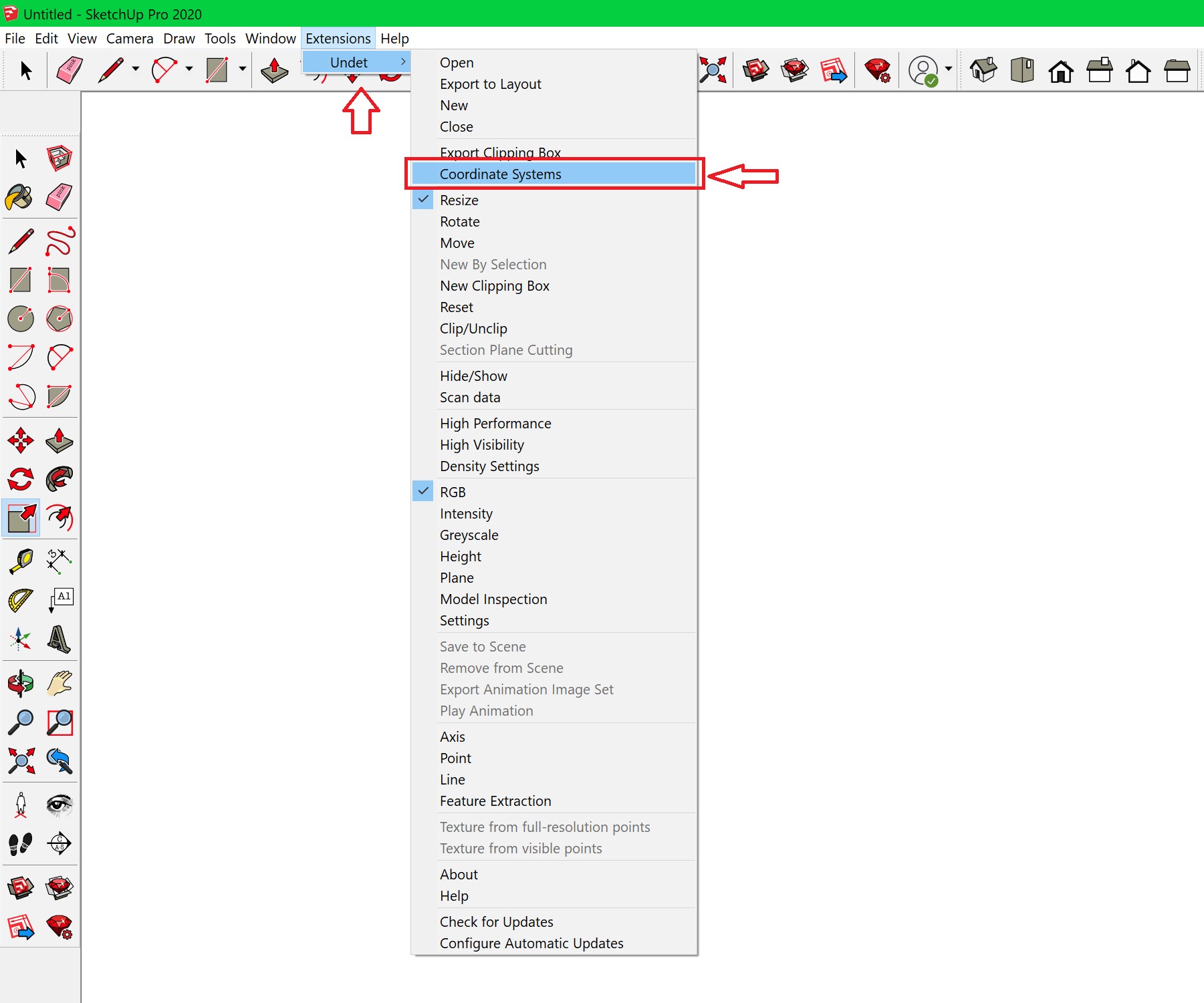 Coordinate system management (좌표계 관리) : 사용자 설명서