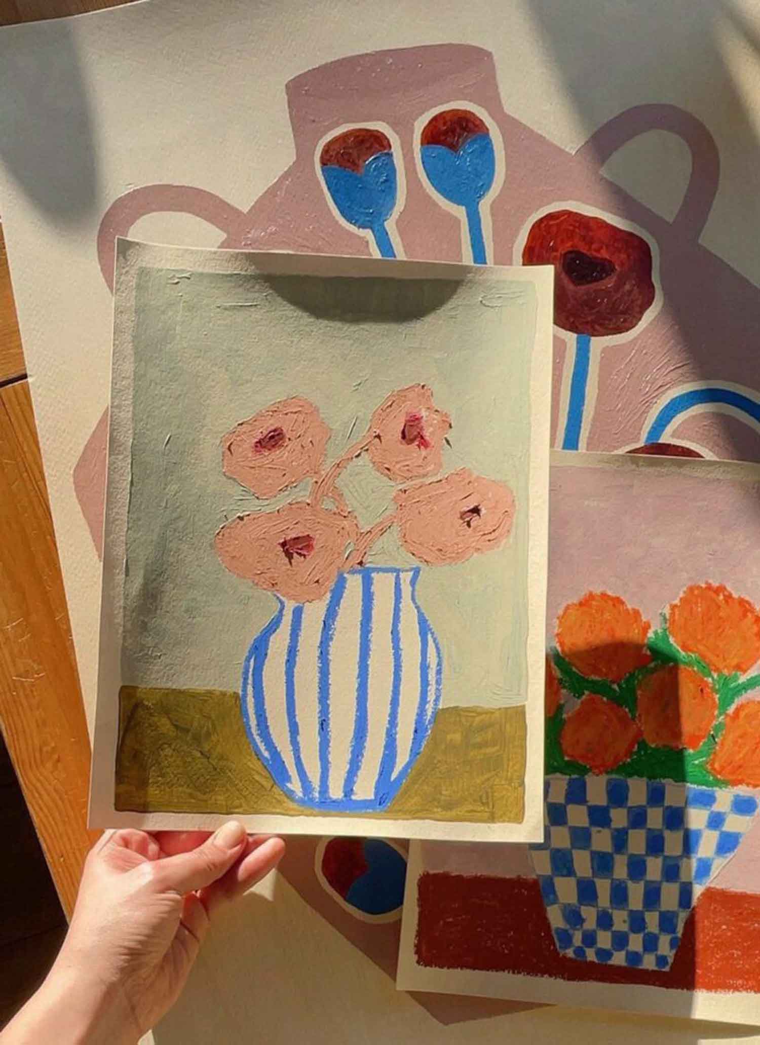 [카를라 야노스] Pink Flowers 30x40 50x70cm