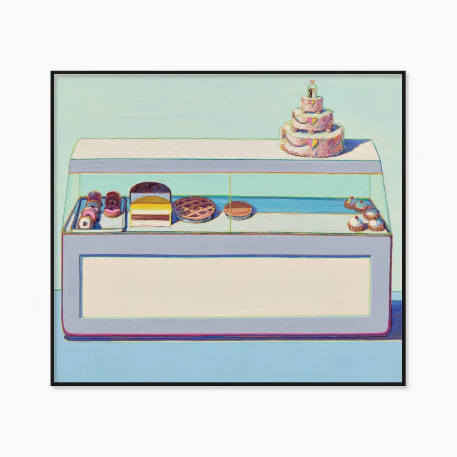 [웨인 티보] Bakery Case 47.2 x 42 cm 케이크 베이커리 빵집 명화 그림 액자